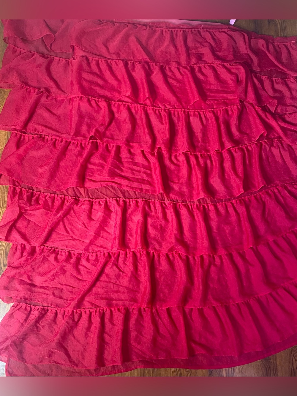 🍒 Vibrant Cherry Red Ruffle Shower Curtain 🍒